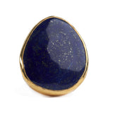 Gold Plate Lapis Ring - Afghanistan